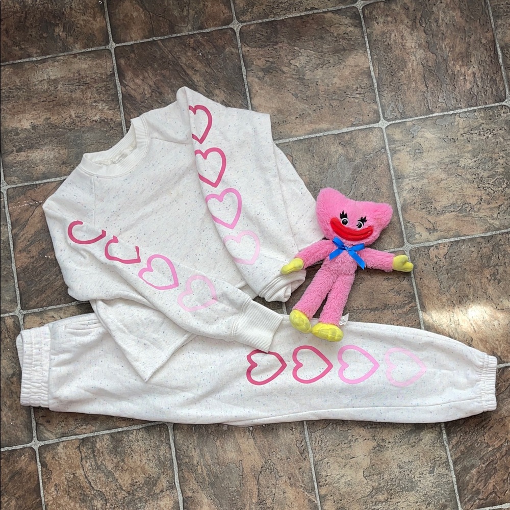 Adorable Heart Print Kids Set